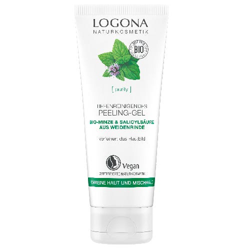 LOGONA Tiefenreinigendes Peeling Gel Bio-Minze & Salicylsäure 100 ml
