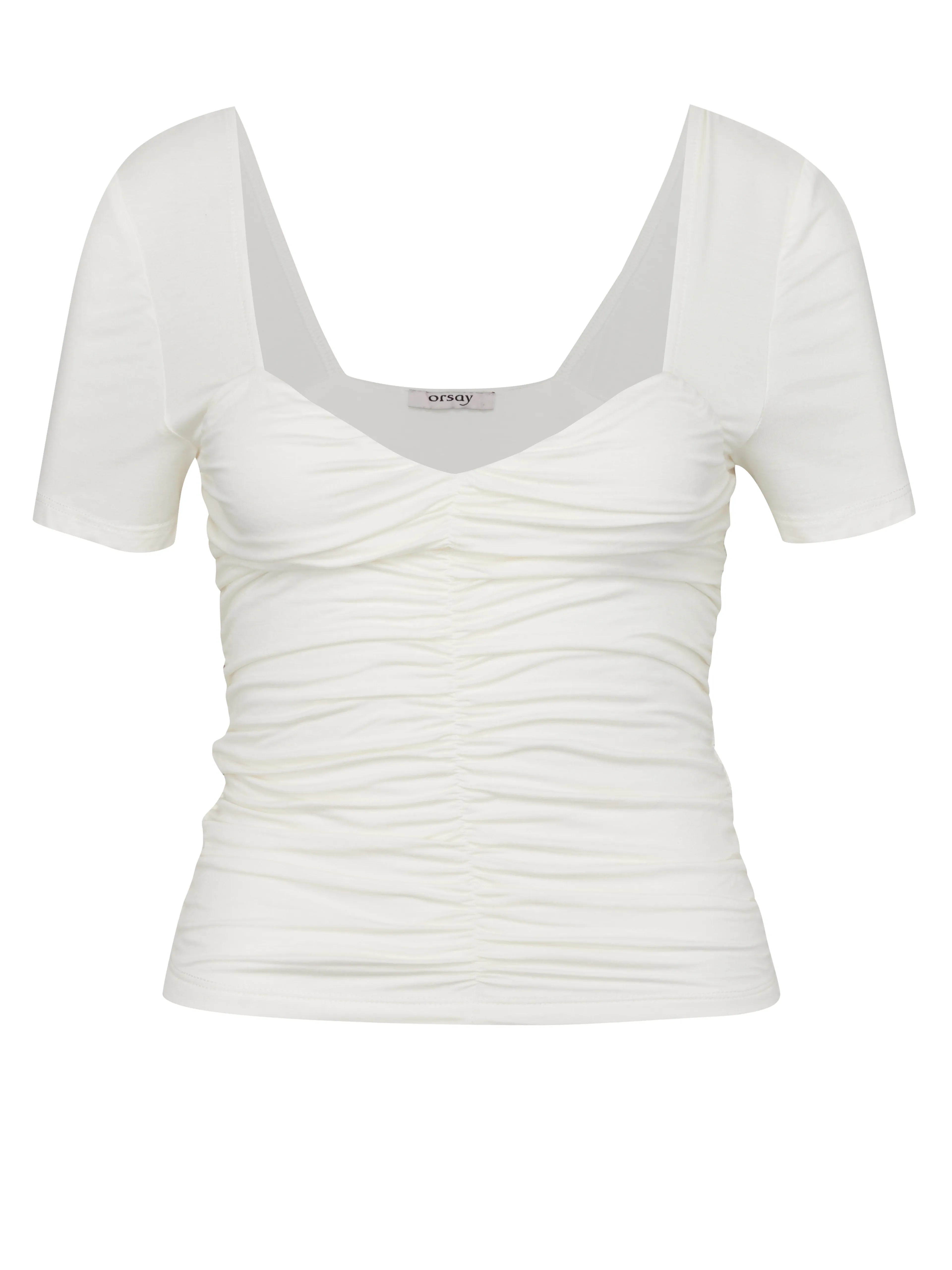 Cremefarbenes Kurzarm-T-Shirt für Frauen ORSAY