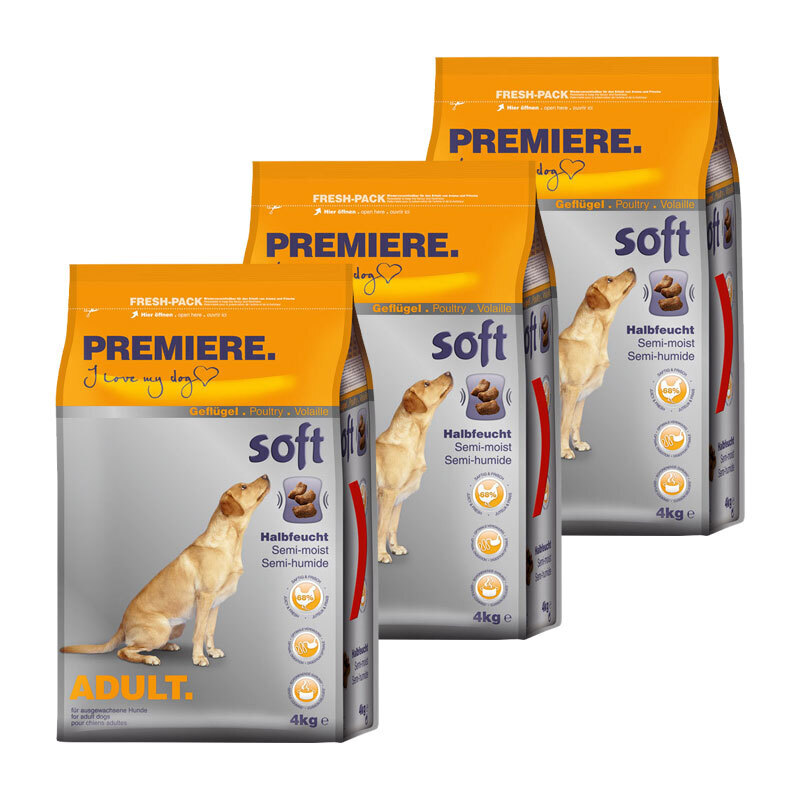 PREMIERE Hundetrockenfutter PREMIERE Soft Geflügel 3x4 kg