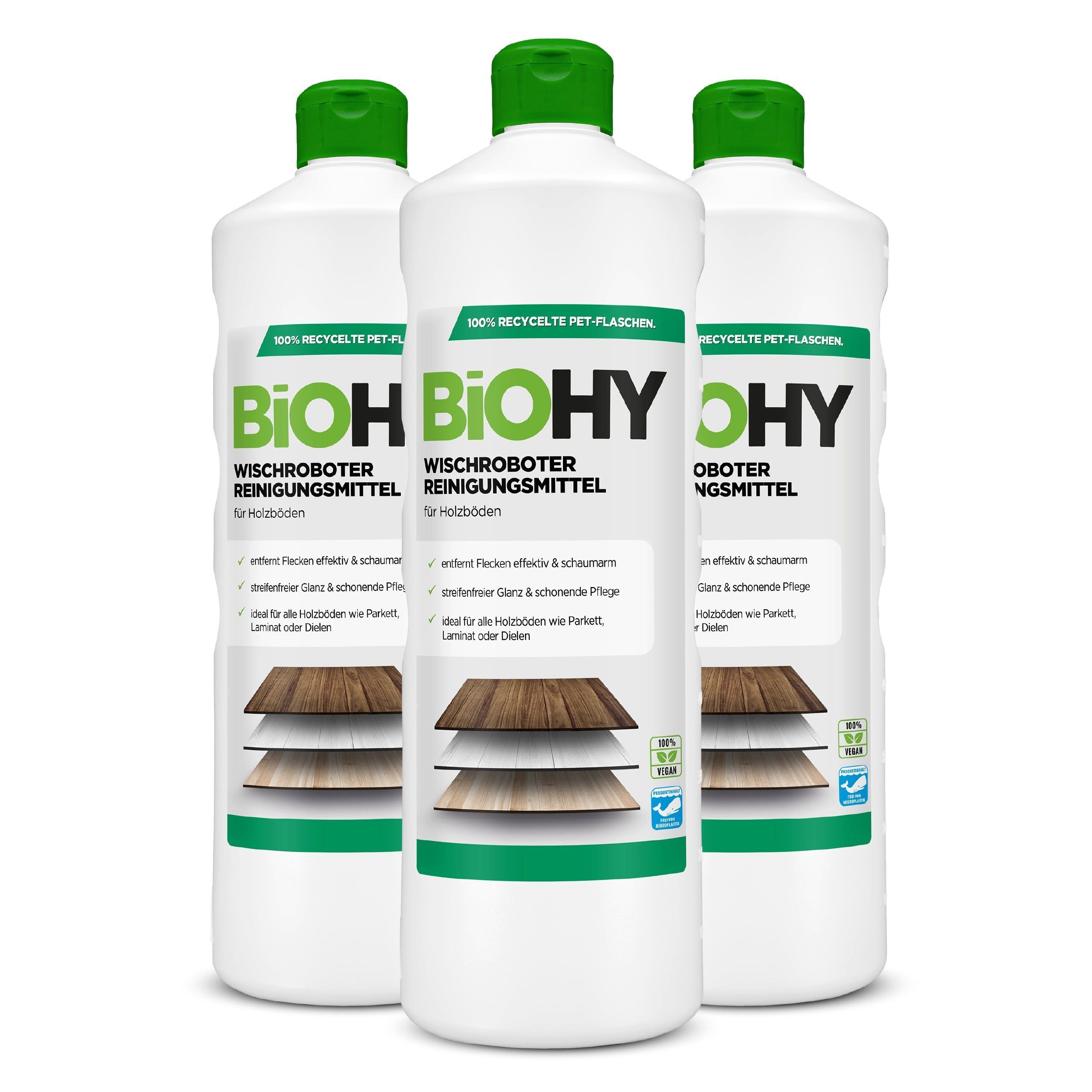 BiOHY Wischroboter Reinigungsmittel für Holzböden 1 x 250 ml Flasche... Vinyl- und Designbodenreiniger (1-St)