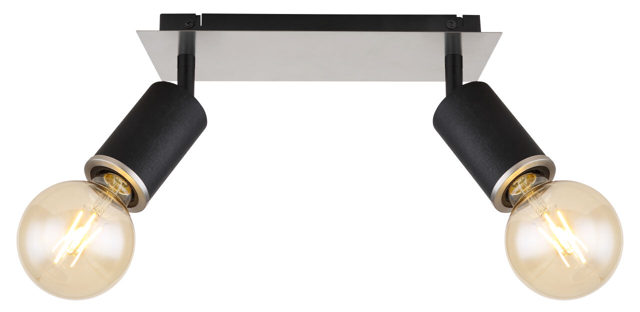 Globo Lighting - JOSEBA - Strahler Metall schwarz matt, 2x E27