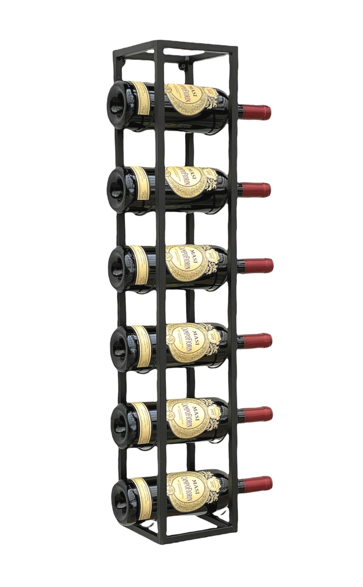 DanDiBo Weinregal DanDiBo Weinregal Metall Wand 80 cm Schwarz Flaschenregal 96238 Flaschenhalter Wandmontage Modern Wandhalter Wandregal für 6 Flaschen