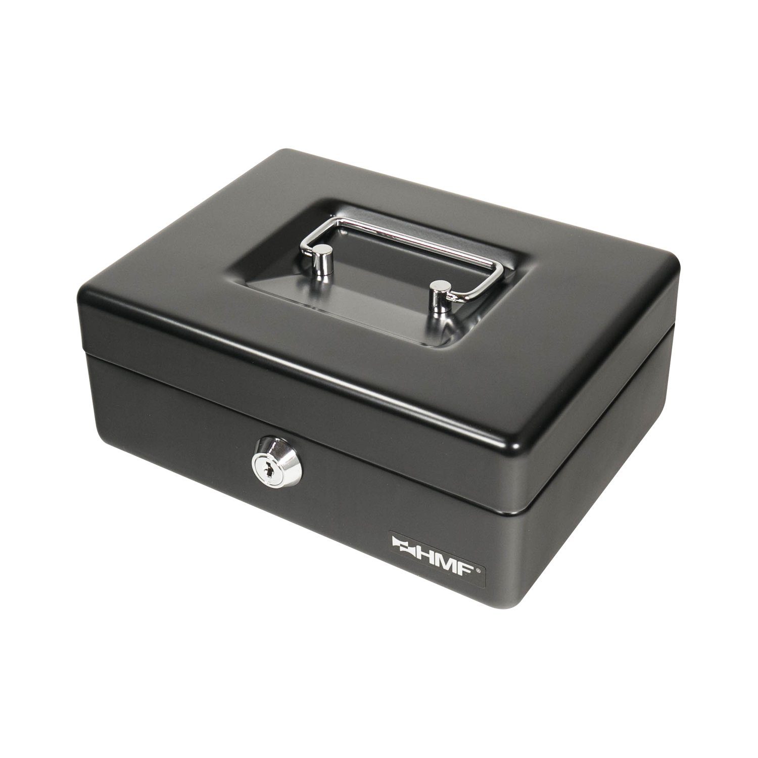 HMF Geldkassette Abschließbare Bargeldkasse mit Münzzählbrett, robuste Geldbox mit Schlüssel, 20x16x9 cm