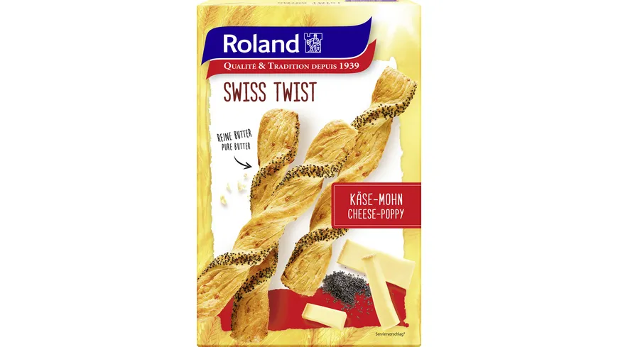 Roland Swiss Twise Käse-Mohn Stangen 100 g