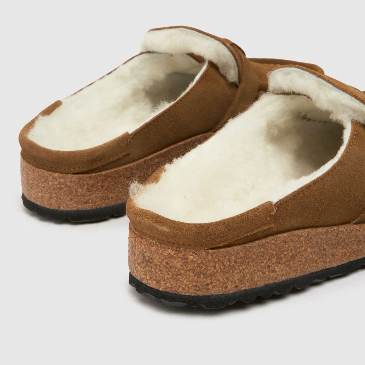 Sandali iz ovčje kože BIRKENSTOCK buckley v rjavi barvi