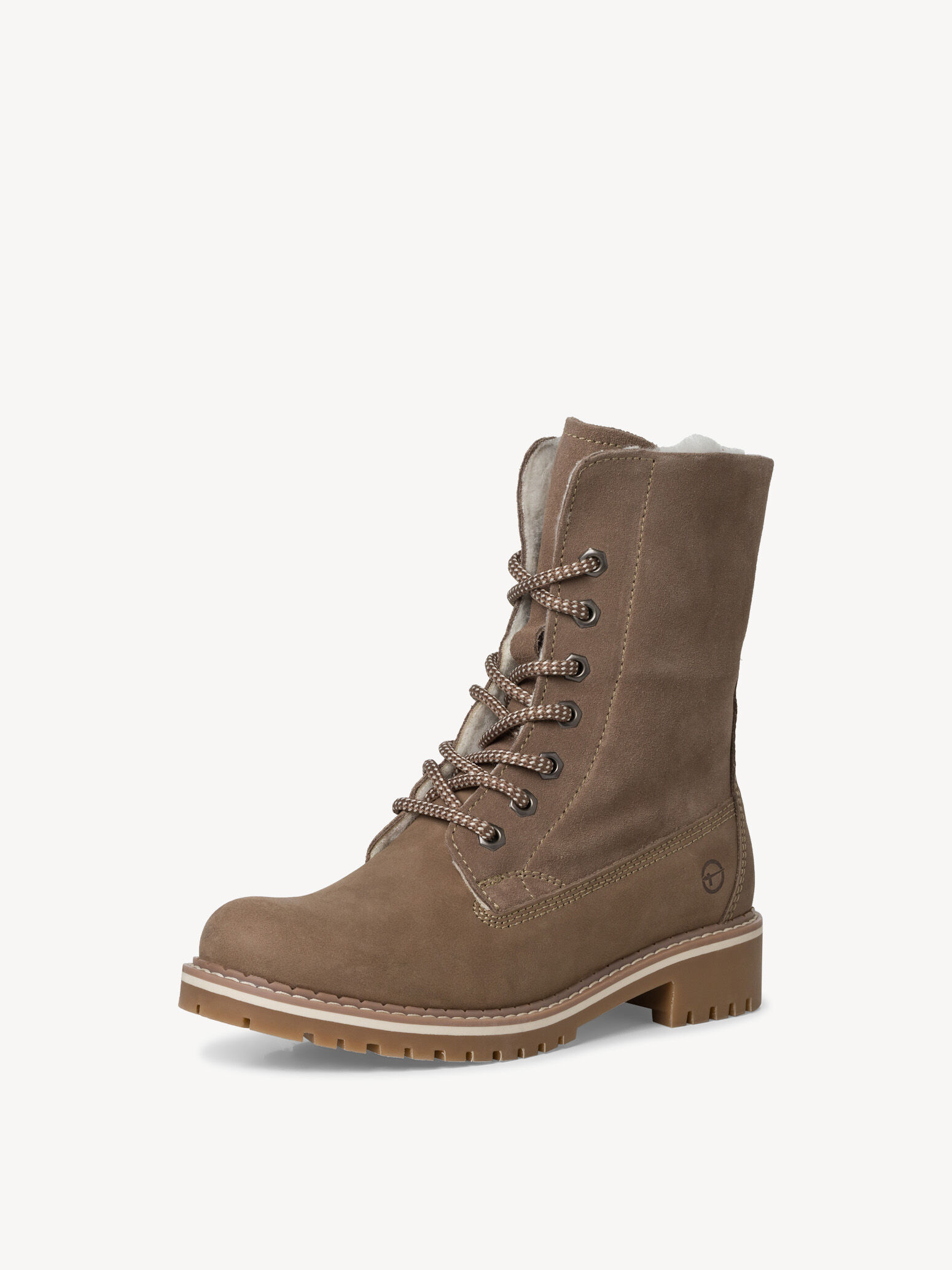Bottine en cuir - beige doublure chaude