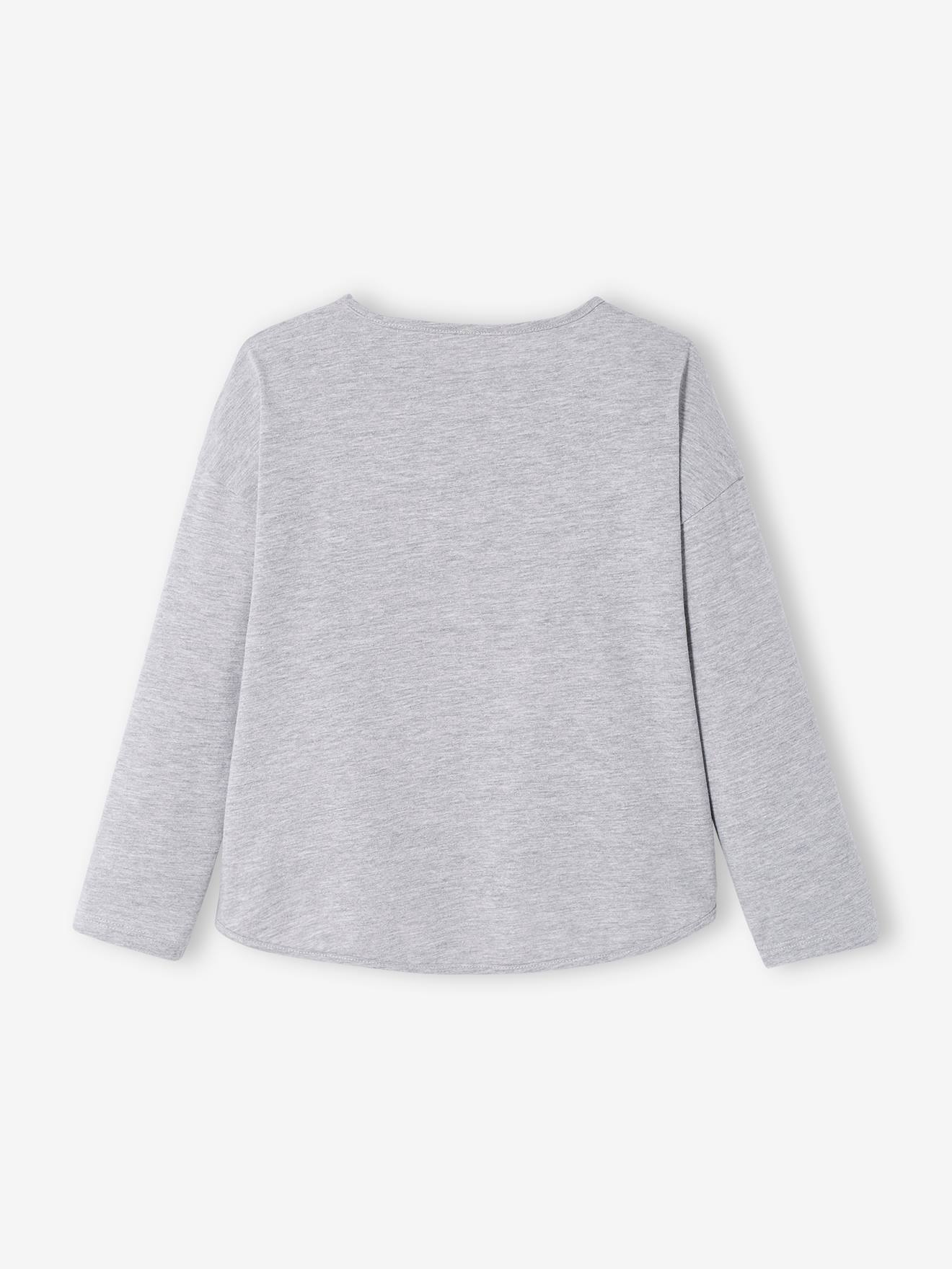 Tee-shirt message en bouclettes fille blanc