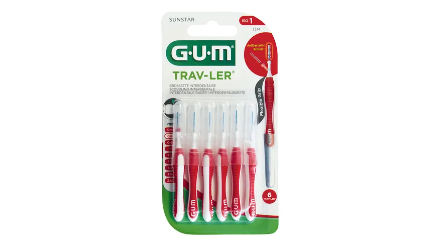 GUM® TRAV-LER® Interdentalbürsten 0,8 mm rot