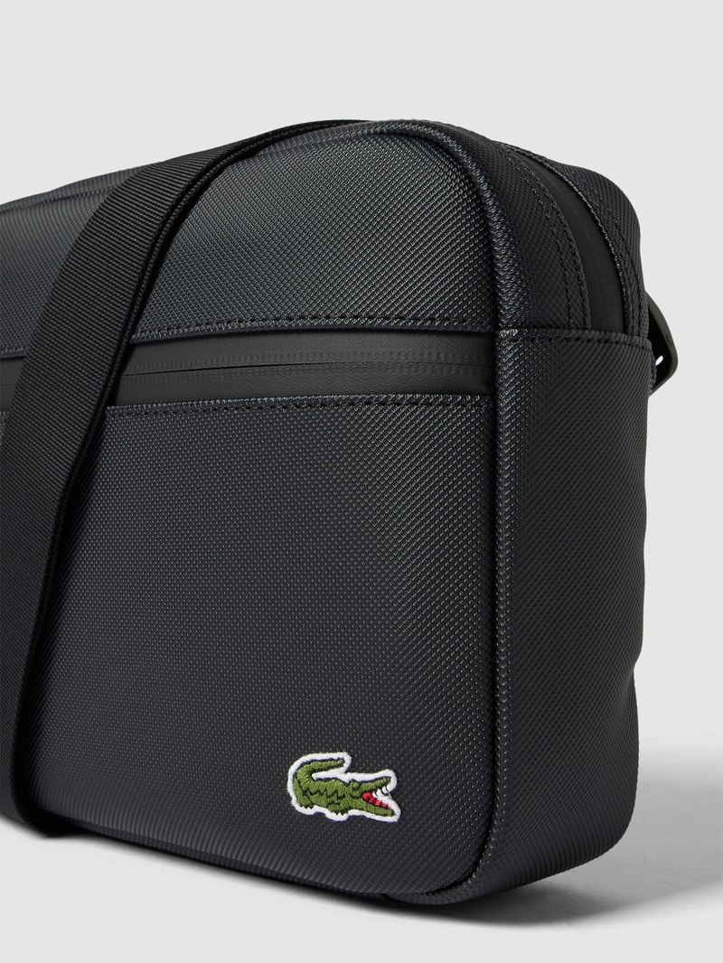 Bauchtasche mit Logo-Patch in schwarz