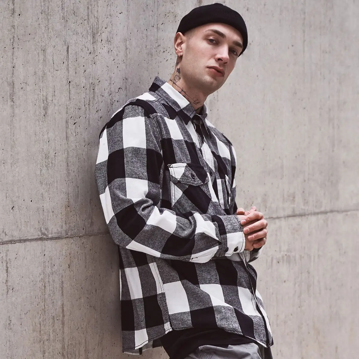 Brandit Checkshirt schwarz-weiß