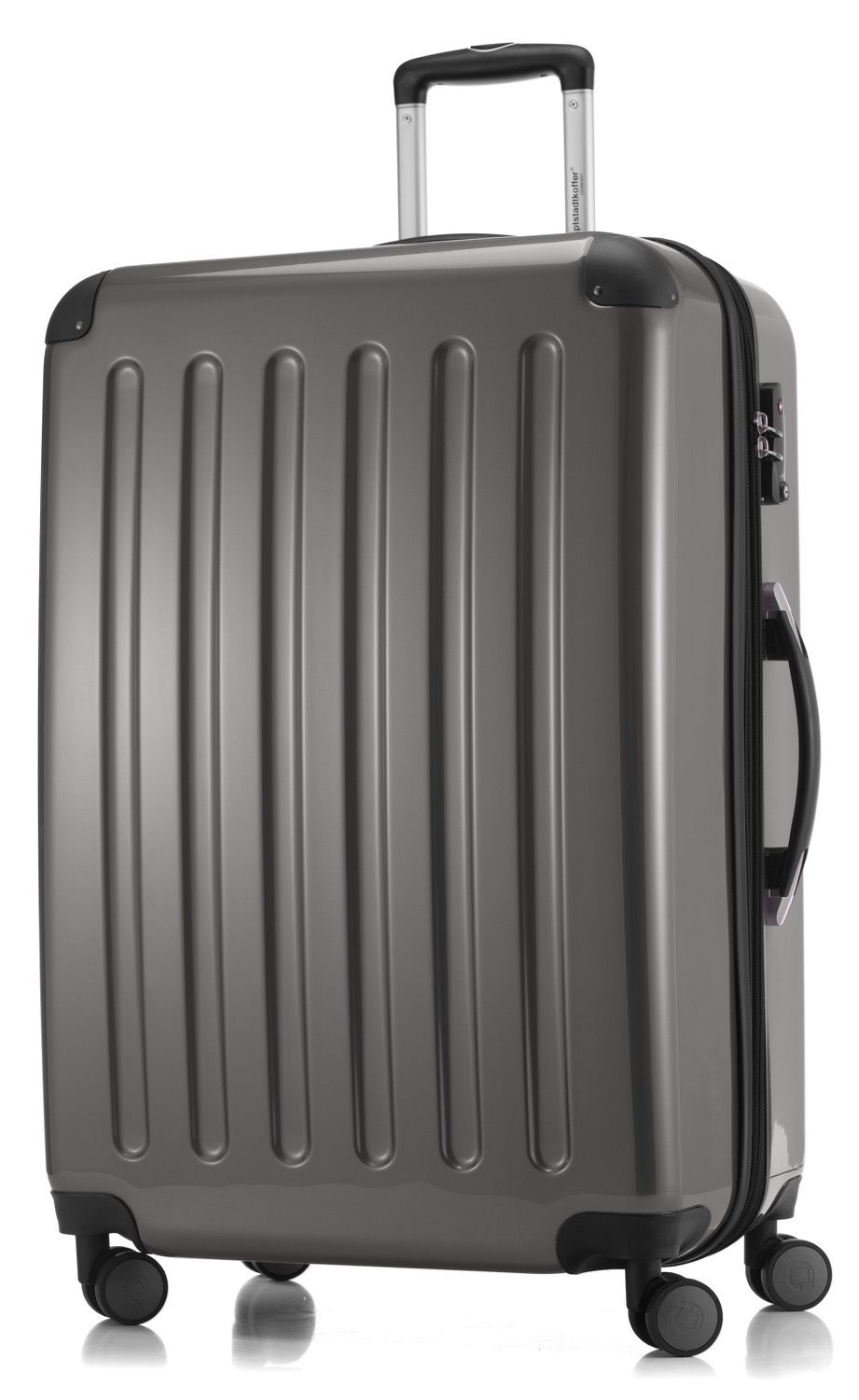 Alex - suitcase hard shell glossy black, 75 cm, 119 litres