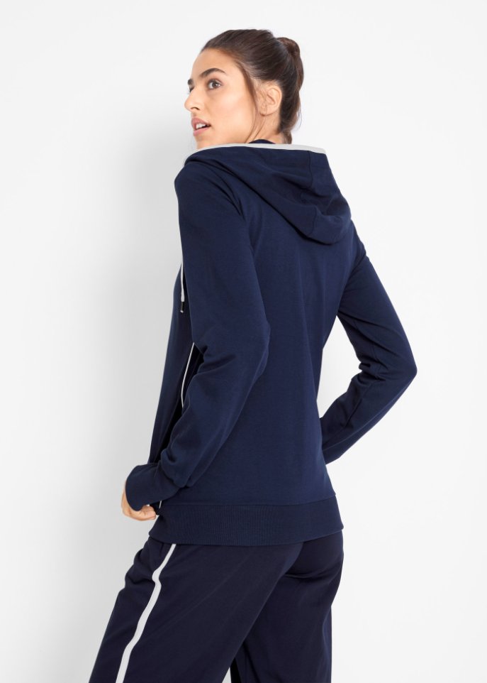 Stretch-Sweatjacke mit Baumwolle