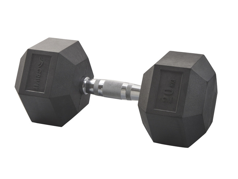 CRIVIT Hexagonhantel, 20 kg, mit gusseisernem Kern