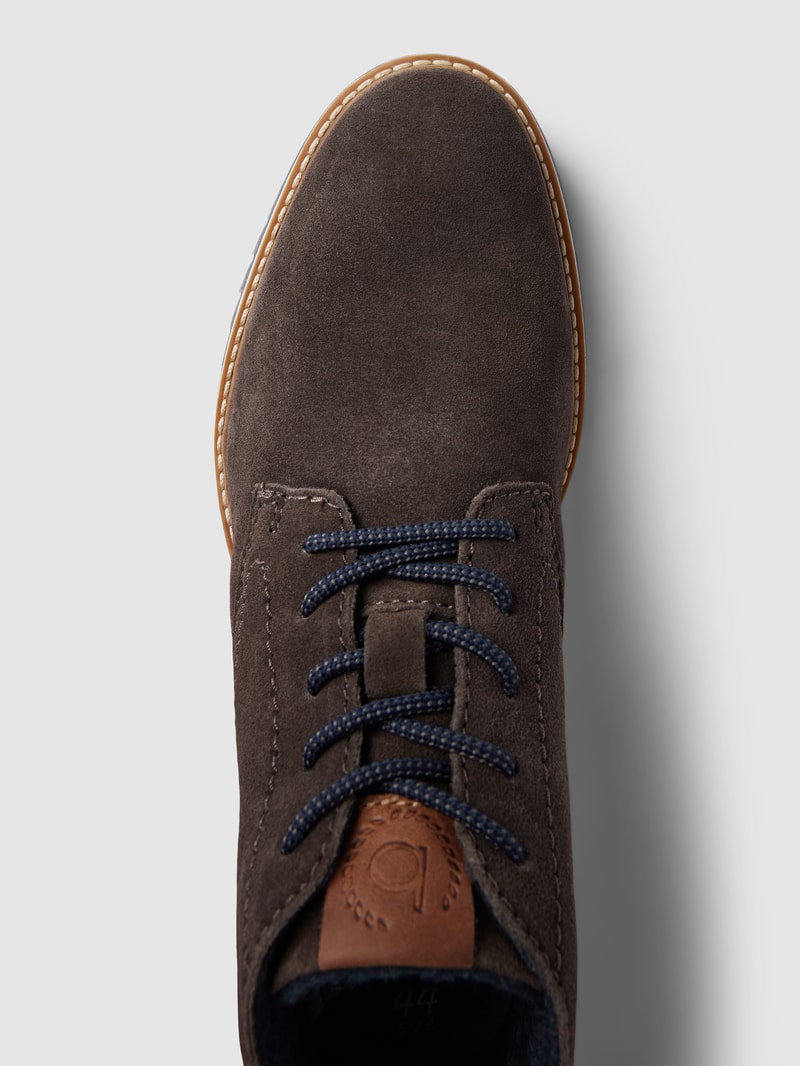 Derby-Schuhe aus Leder in dunkelgrau