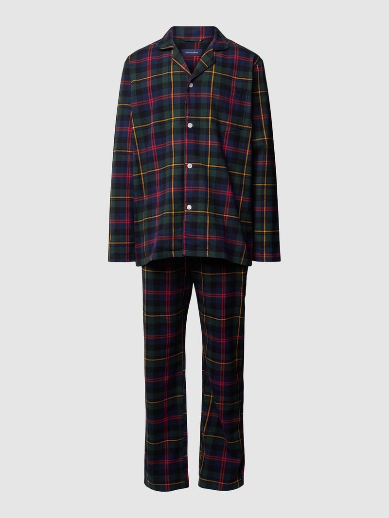 Pyjama mit Tartan-Karo in marineblau