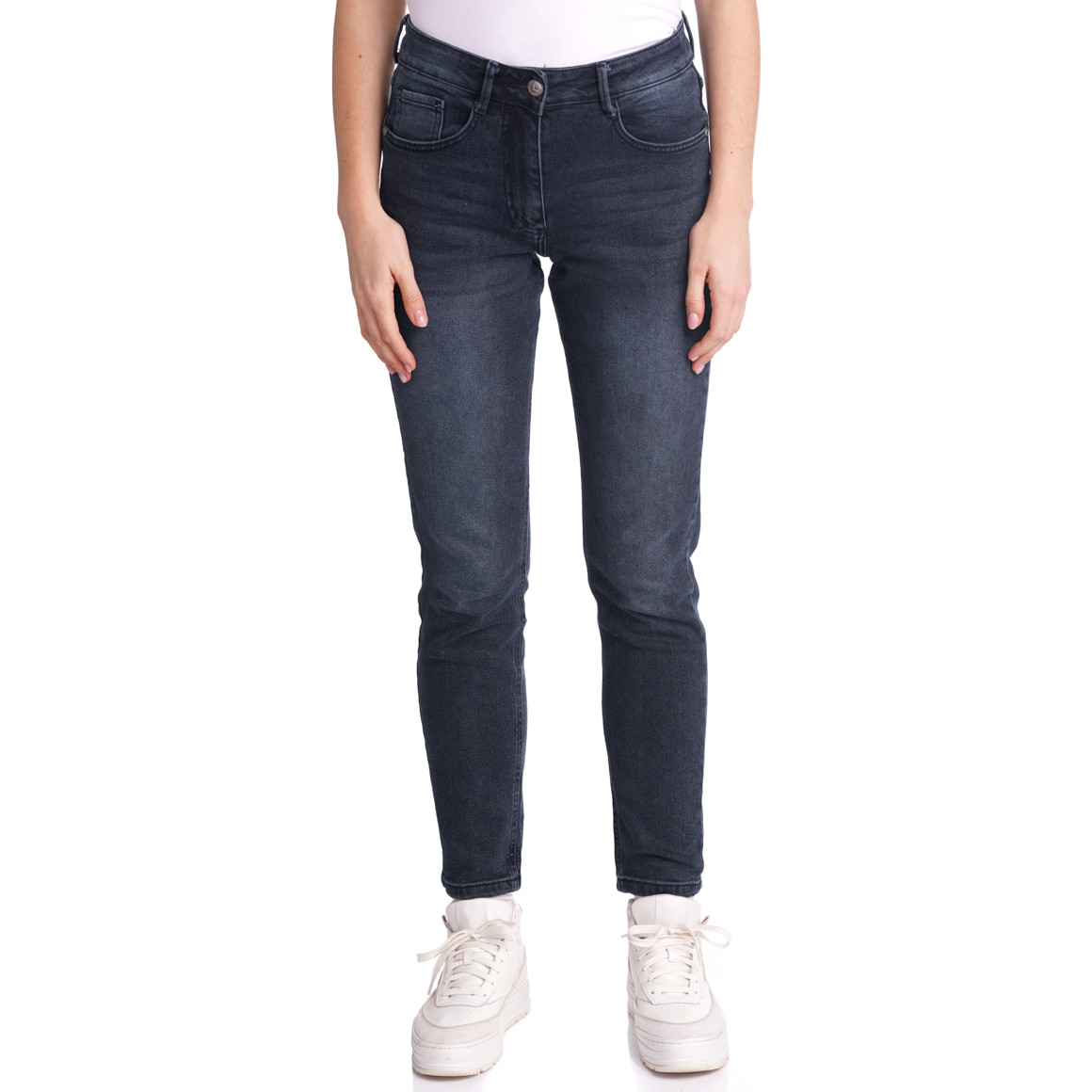 Damen Mom-Jeans mit Used-Waschung