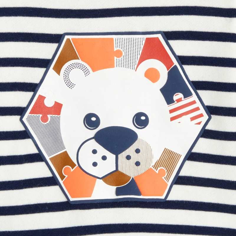 Sweat motif 'lion' bleu bébé garçon