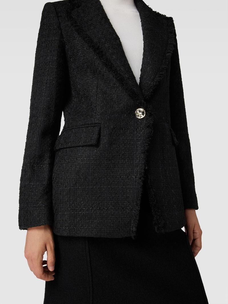 Blazer in Bouclé-Optik Modell 'QUINTIN' in schwarz