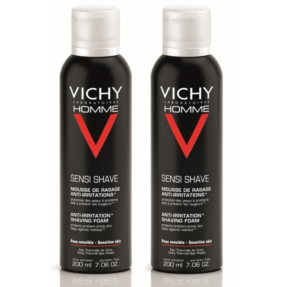 Vichy Lot*2 mousse à raser peaux sensibles Rasage et après rasage
