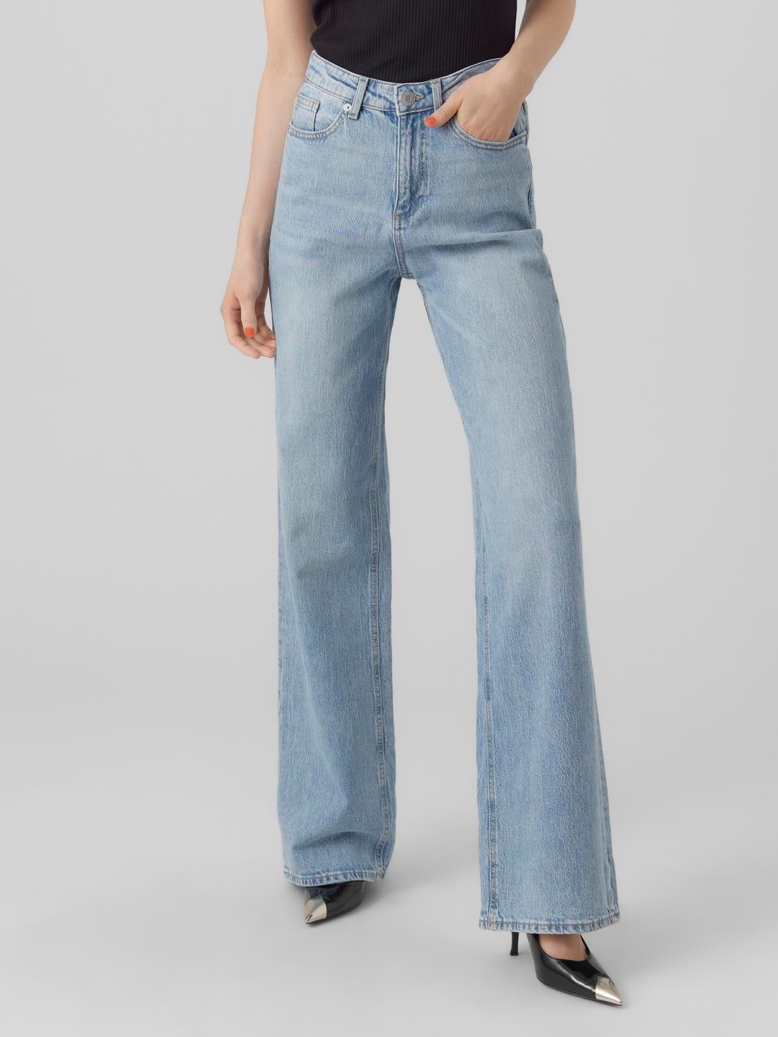 VMTESSA Hohe Taille Weit geschnitten Jeans