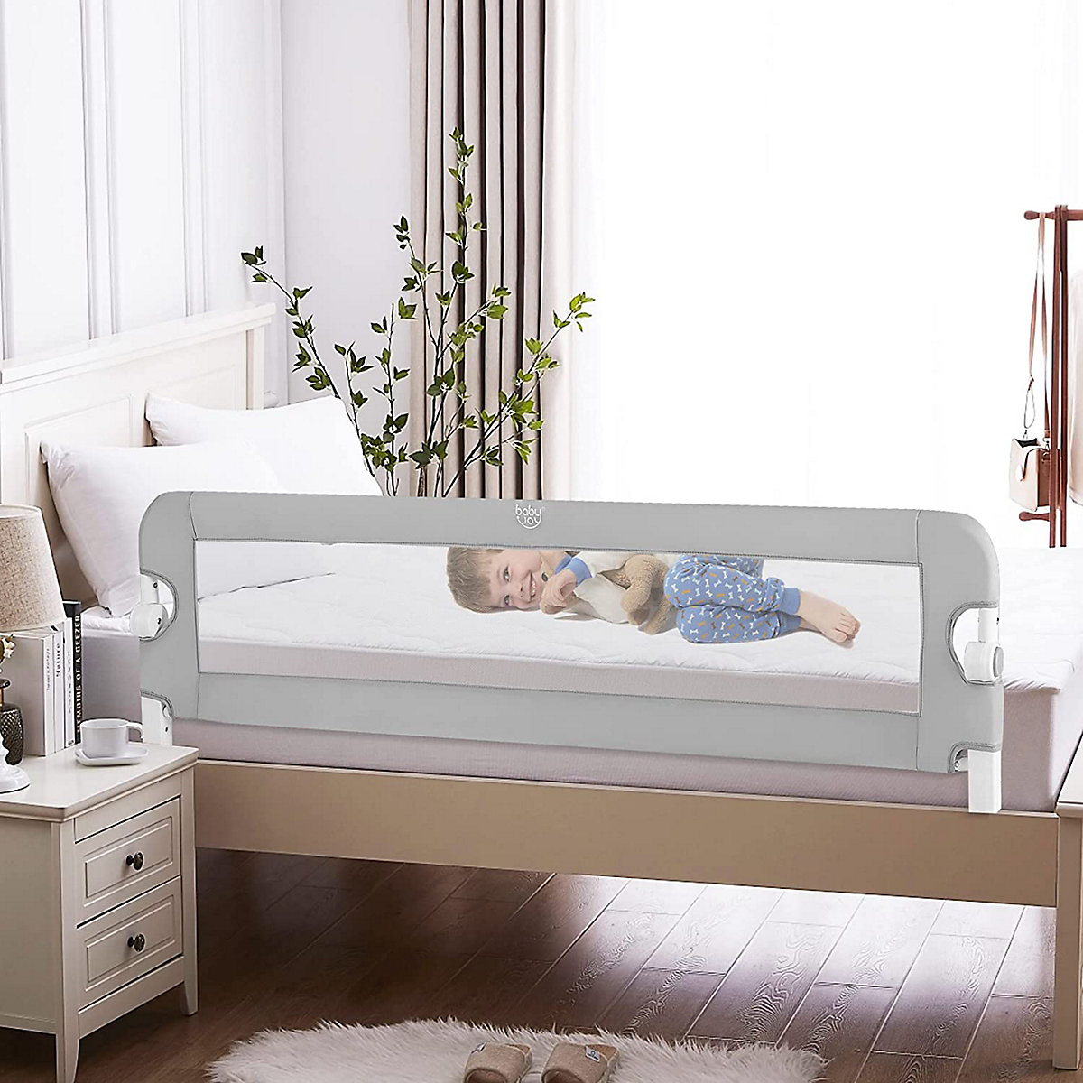 Bettschutzgitter klappbar 150 cm mit Verbindungsriemen