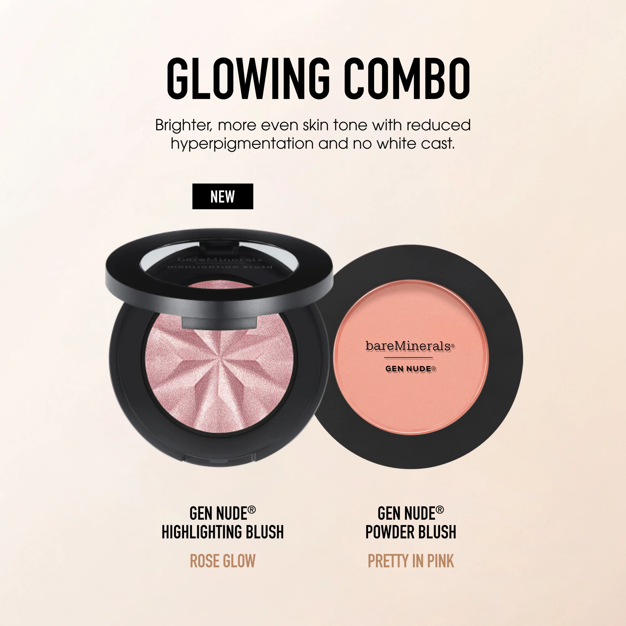 Viso Gen Nude Highlighting Blush – Kompakt rouge, forsterkere og illuminatorer