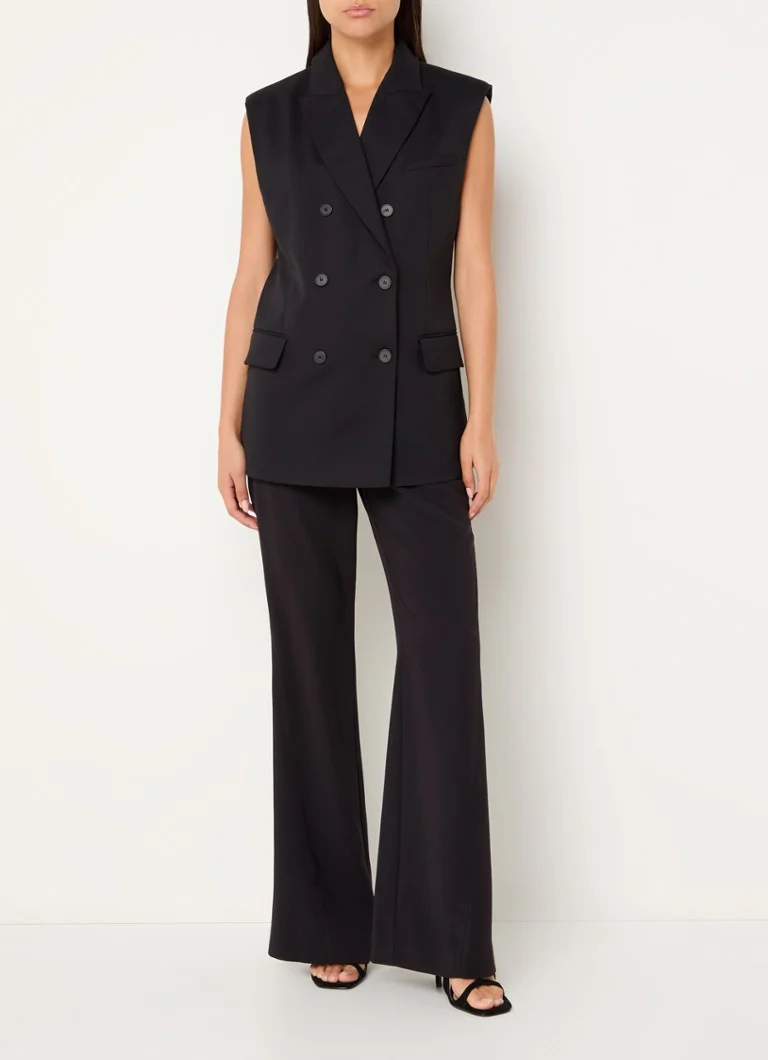 IRO Anilah wool gilet with shoulder pads and flap pockets