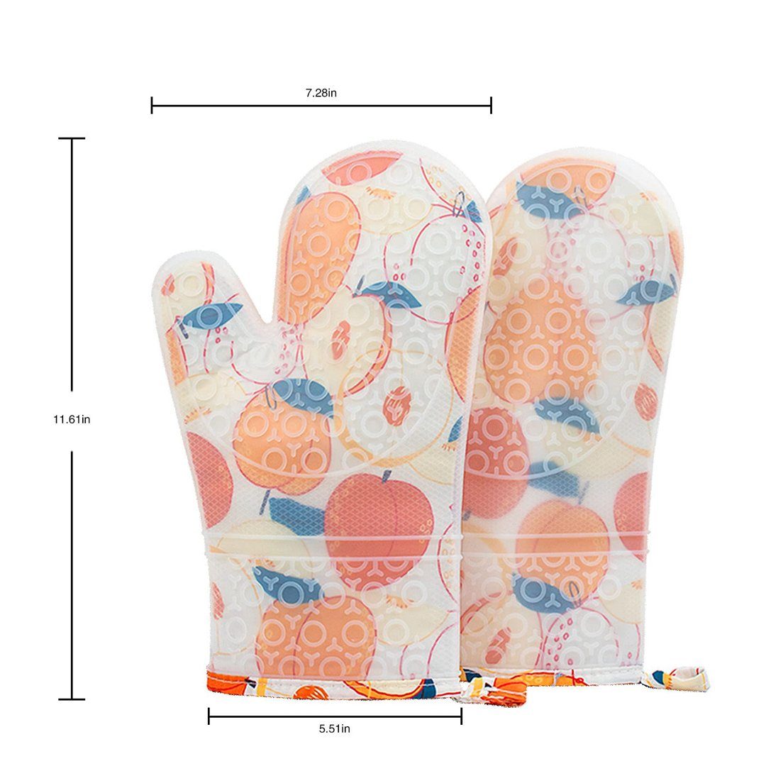 YANN Topfhandschuhe Silikon Ofenhandschuhe, hitzebeständige wasserdichte Handschuhe, (flexible Ofenhandschuhe mit gestepptem Futter, 1 Paar), anti-Verbrühungs-Koch- und Backtopflappen