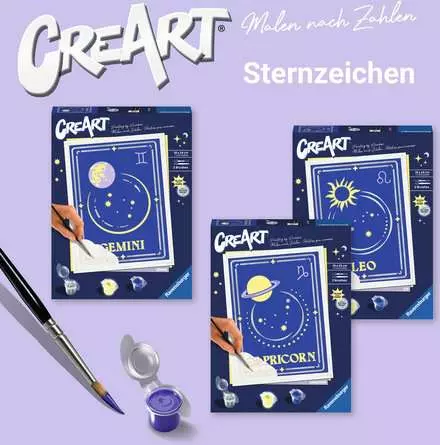 CreArt Sternzeichen Zwilling - Malen nach Zahlen für Erwachsene