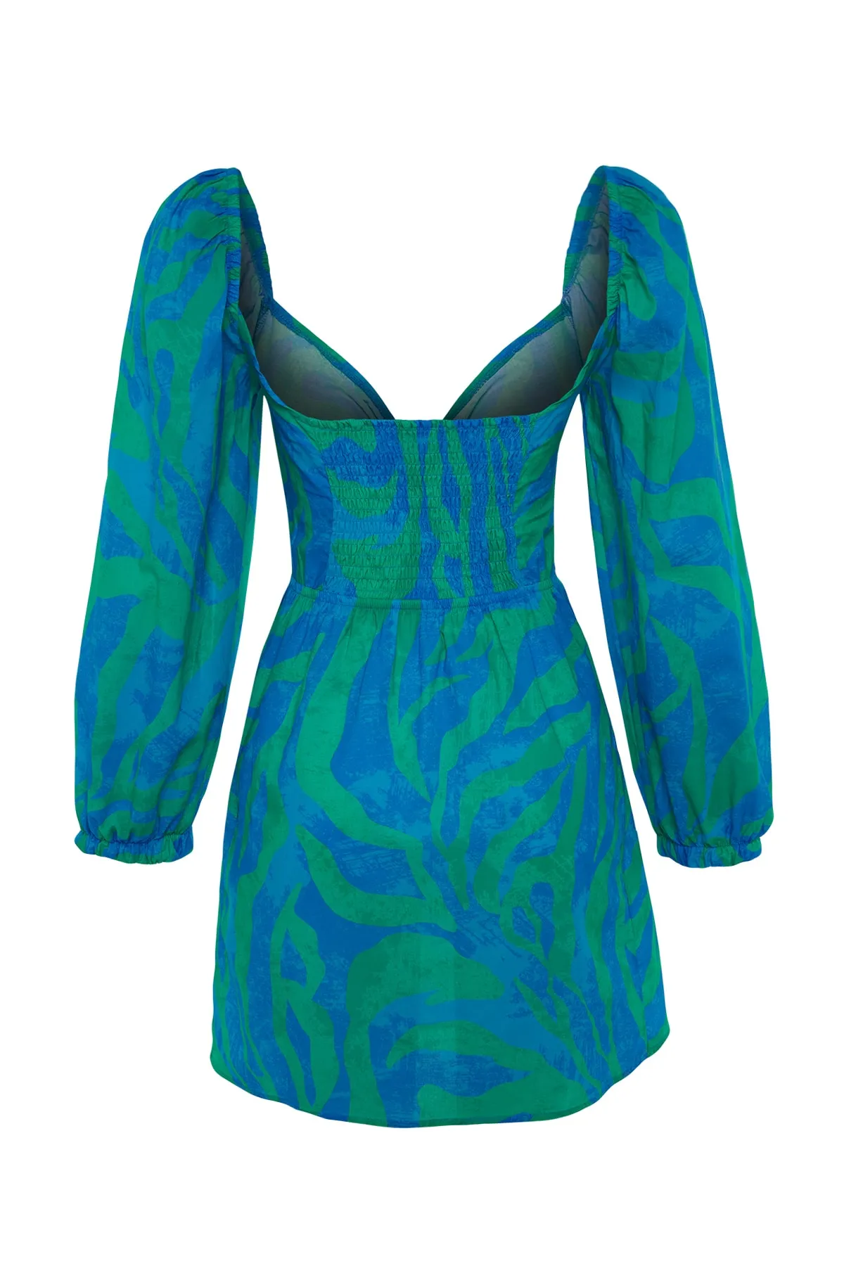 Trendyol Collection  Mini-Strandkleid aus 100 % Baumwolle mit gewebtem Cut-out/Fenster und abstraktem Muster TBESS23EL00175