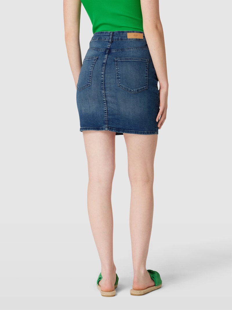 Jeansrock mit Label-Patch Modell 'Twiggy' in blau
