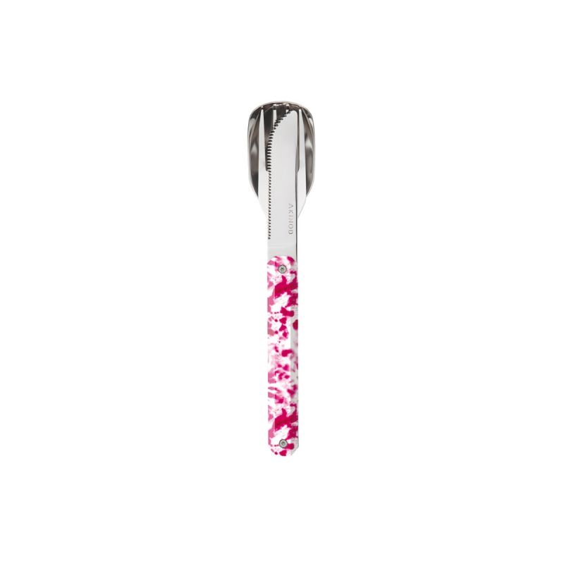 Akinod Magnetic Straight Cutlery 12H34 Mirror Tie & Dye Rose