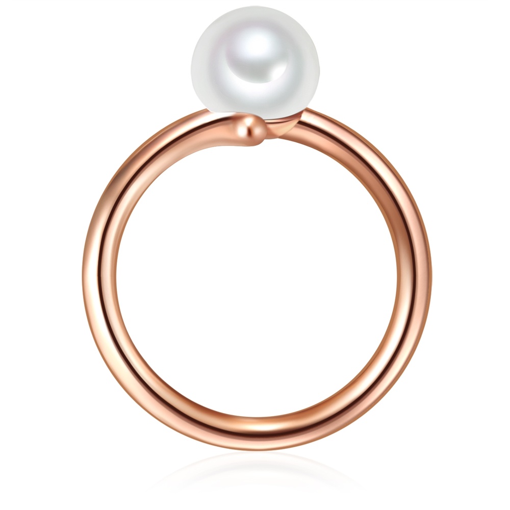 Valero Pearls Bague en argent Argent sterling Perle de culture d'eau douce en Or rose Bague