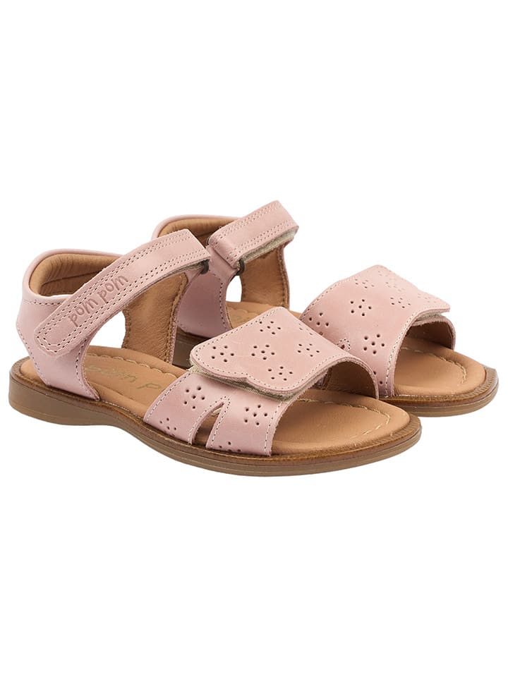 POM POM Leder-Sandalen in Rosa günstig kaufen