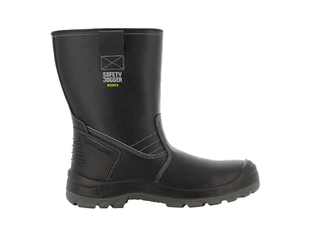 Scarpe antinfortunistiche BESTBOOT con tallone a coste e fodera calda, colore nero