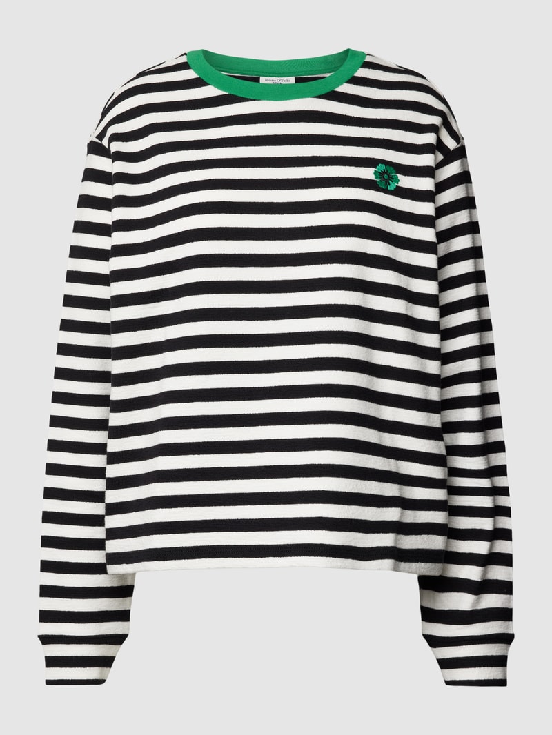 Sweatshirt mit Streifenmuster in schwarz
