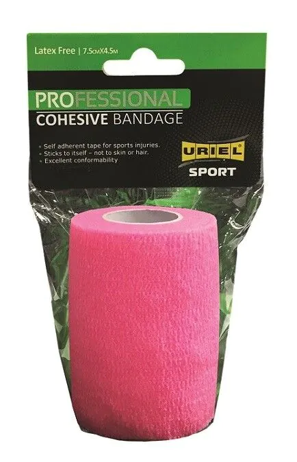 Uriel, Bandagem Coesiva, 0,075 x 4,5 m, Rosa