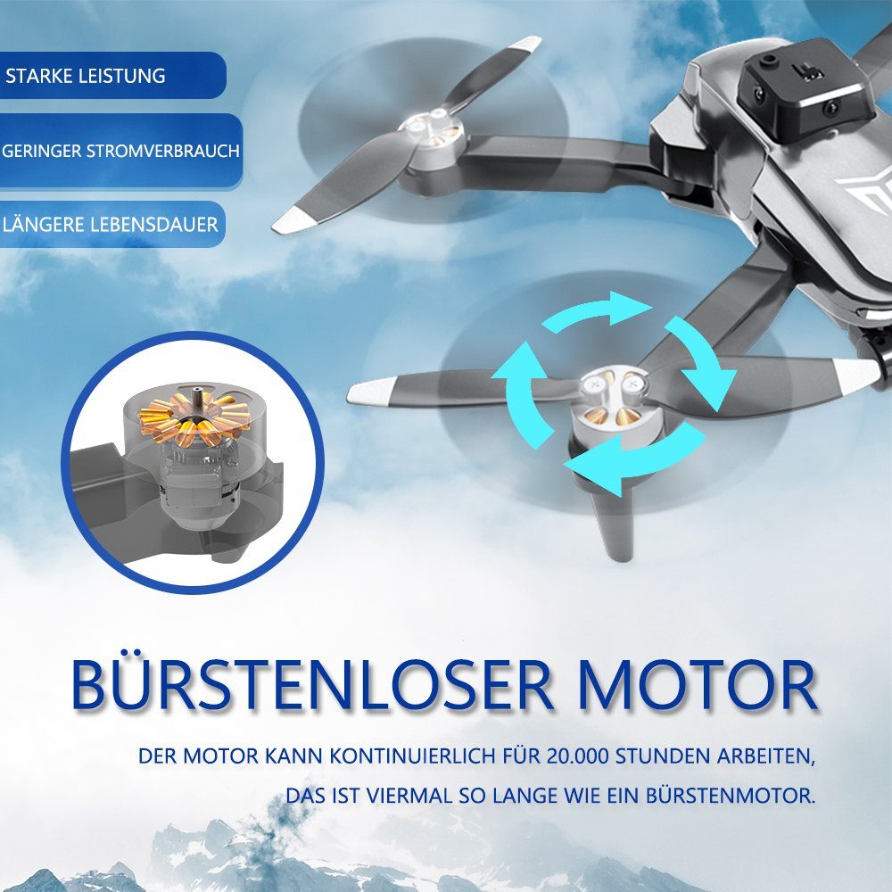 TizzyToy Bürstenloser Motor Drohne,App-Steuerung,Kinder, Geschenke, Spielzeug Spielzeug-Drohne (4K-Kamera, Luftdruck-Höheneinstellung, LED-Beleuchtung, Ersatzzubehör können bei otto erworben werden, Hochleistungsmotor, Lüfterblatt, Drohne für Erwachs