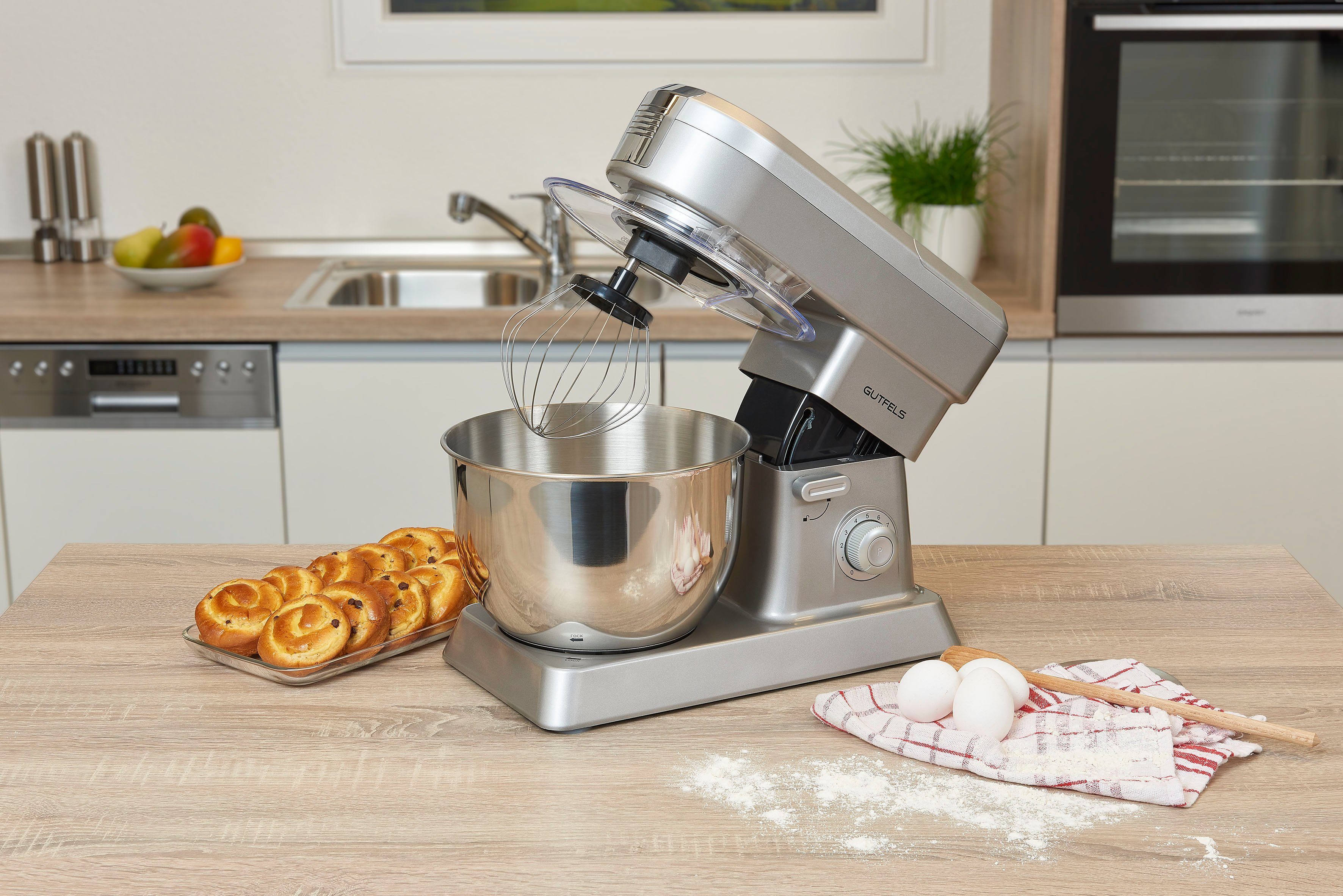 Gutfels Küchenmaschine KM 8101 si, 1200 W, 6,2 l Schüssel