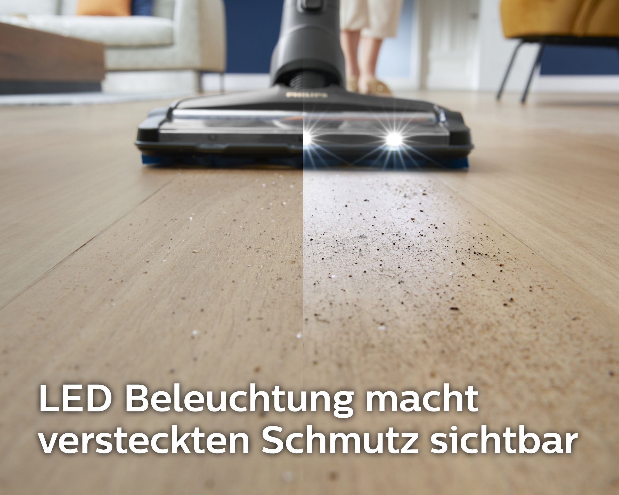 Philips Nass-Trocken-Akkusauger XC8347/01 SpeedPro Max Aqua Plus, beutellos, mit 80 Minuten Laufzeit, Wischfunktion und 360°-Saugdüse