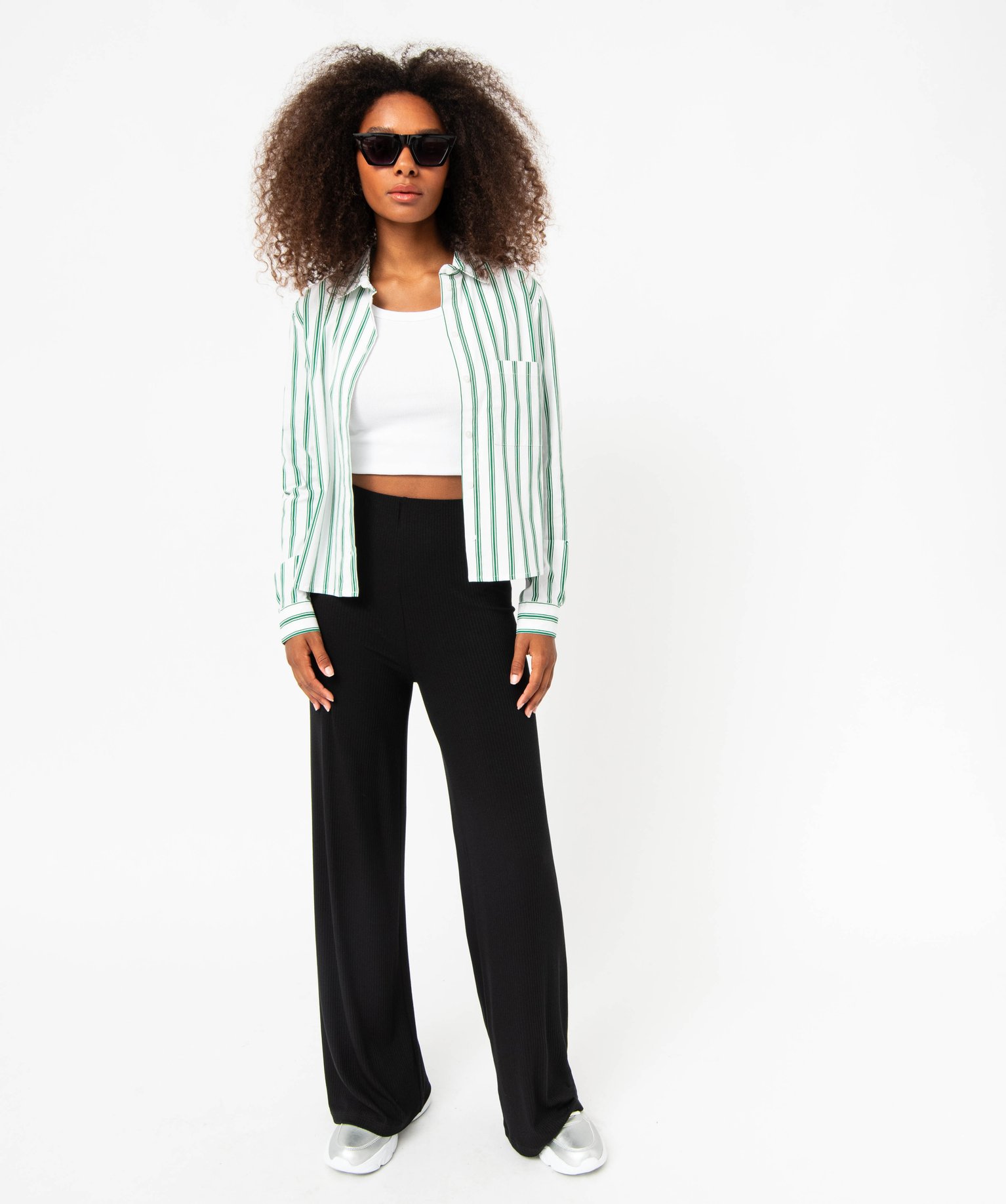 Chemise rayée ample et courte femme raye | GEMO