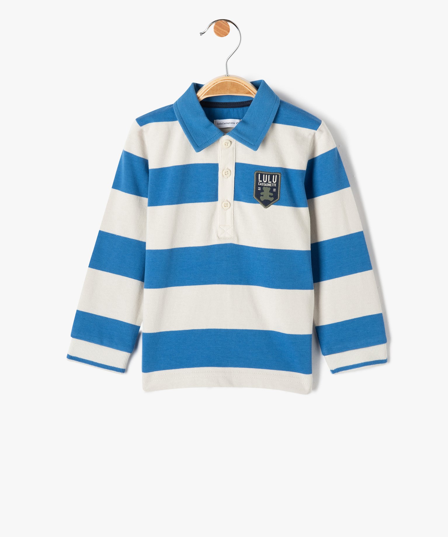Polo bébé Garçon manches longues à rayures - LuluCastagn... beige | GEMO