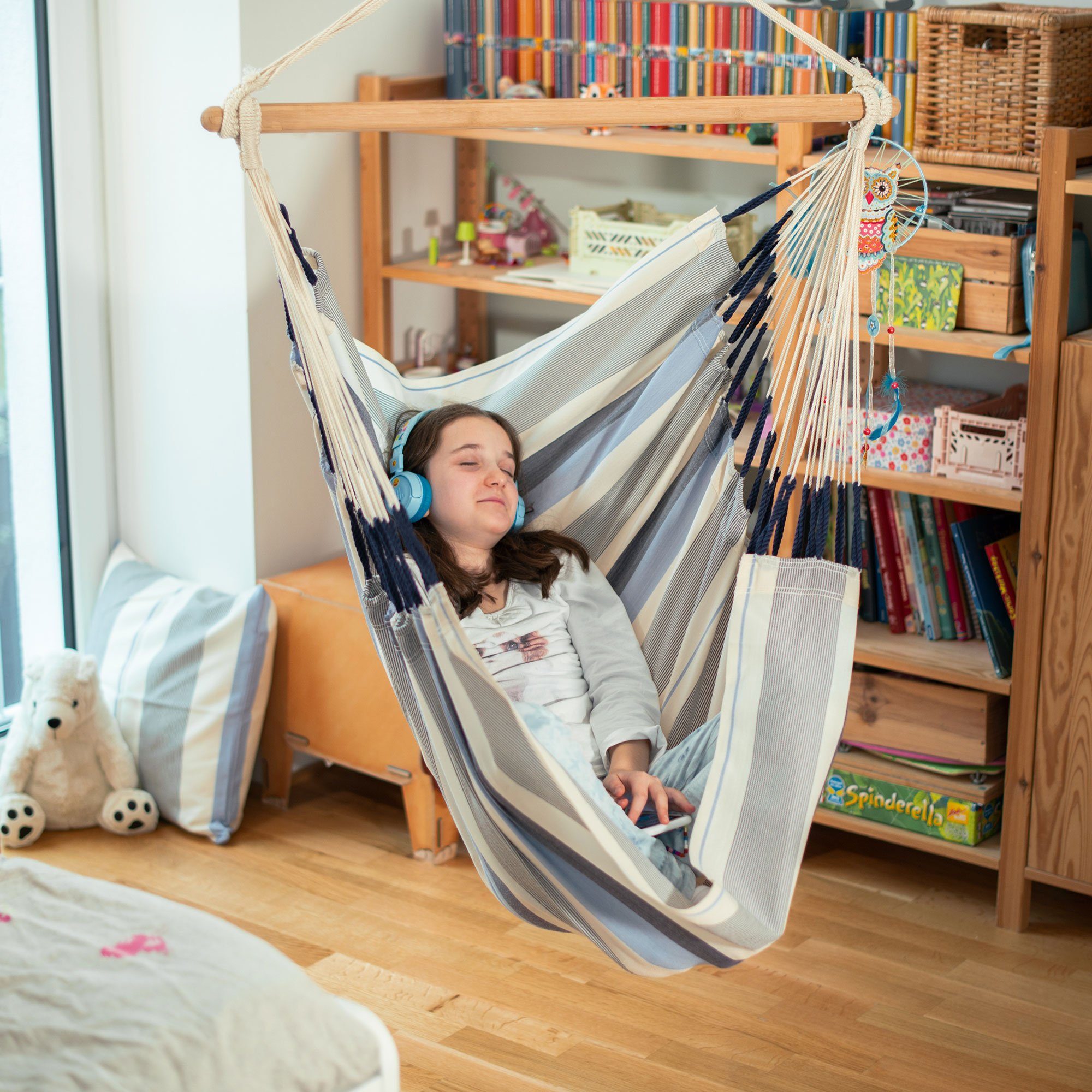 La Siesta Hängestuhl Hängestuhl Domingo Sea Salt - Wetterbeständiger Hängesessel Basic, Hochwertige Qualität