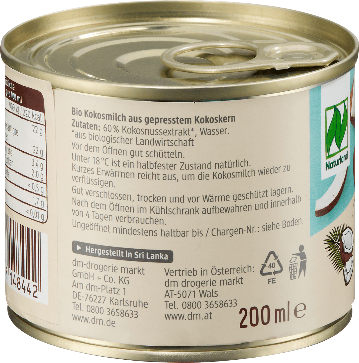 Kokosmilch, 200 ml