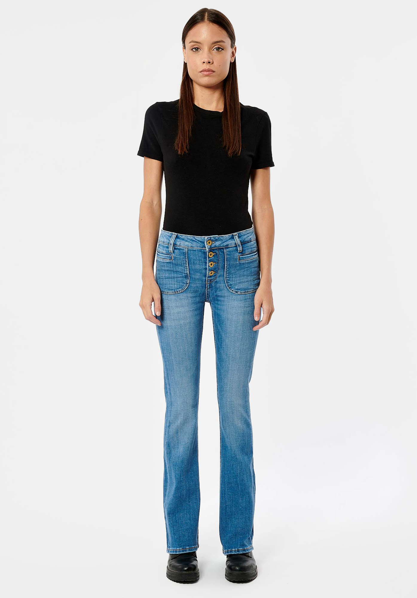 LUCKY  Jean bootcut bleu Femme