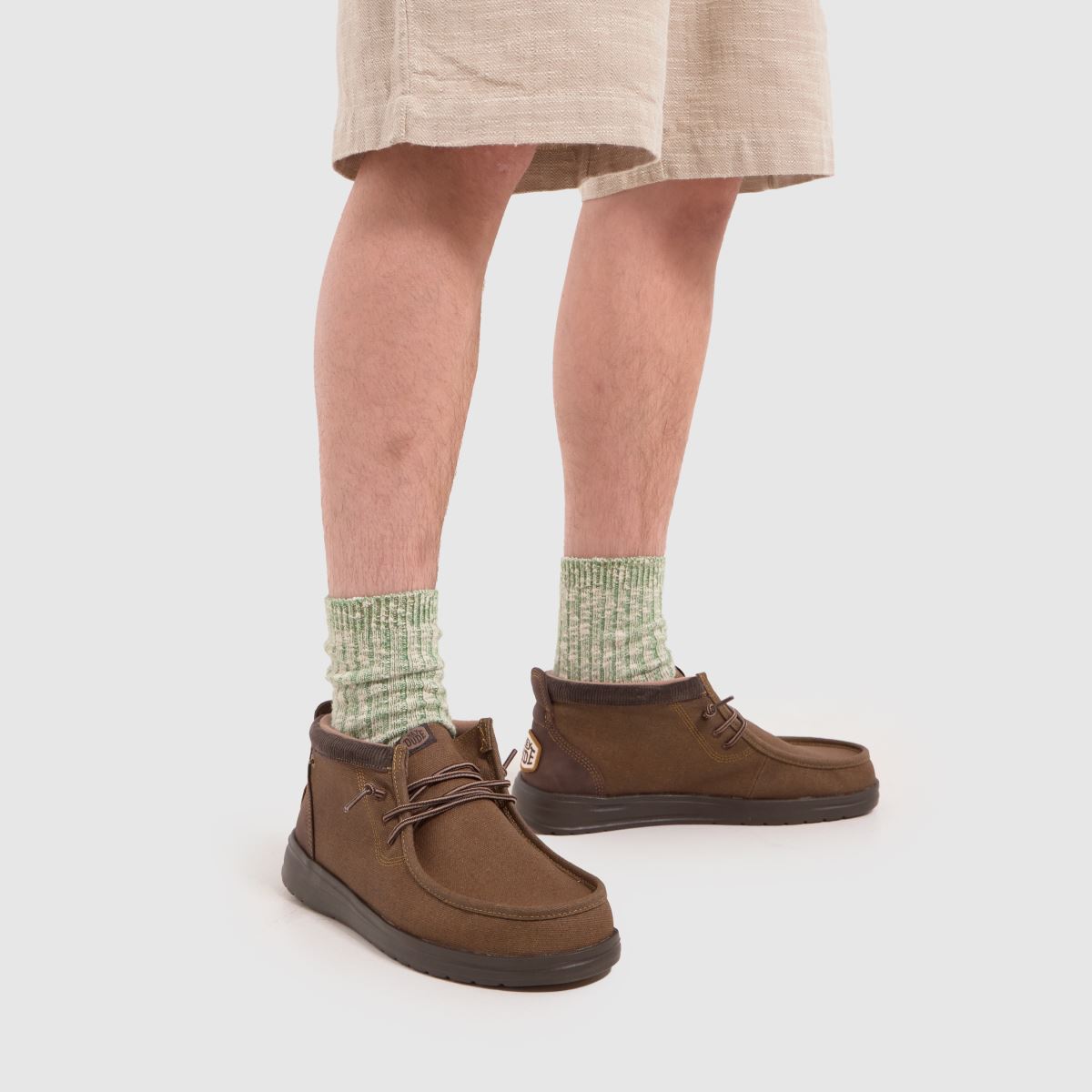 HEYDUDE – Wally Mid – Mörkbruna arbetsskor