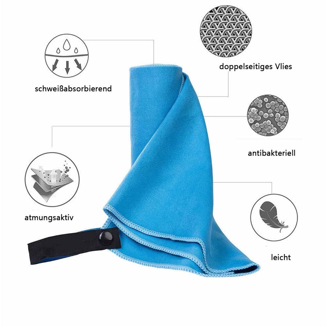 CFYDW Sporthandtuch Tragbares, schnell trocknendes Handtuch, Sporthandtuch aus Mikrofaser