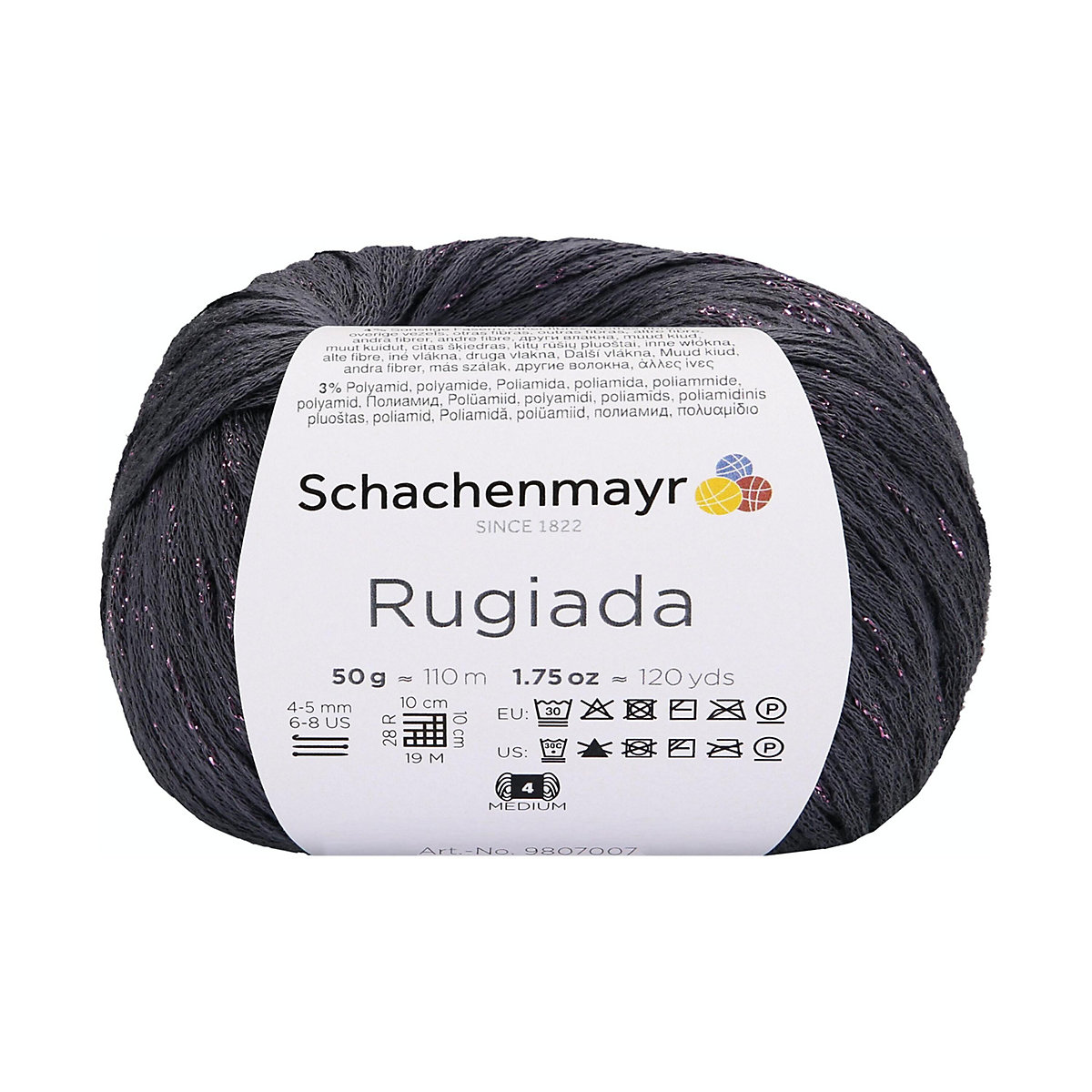 Handstrickgarne Rugiada, 50g Asphalt