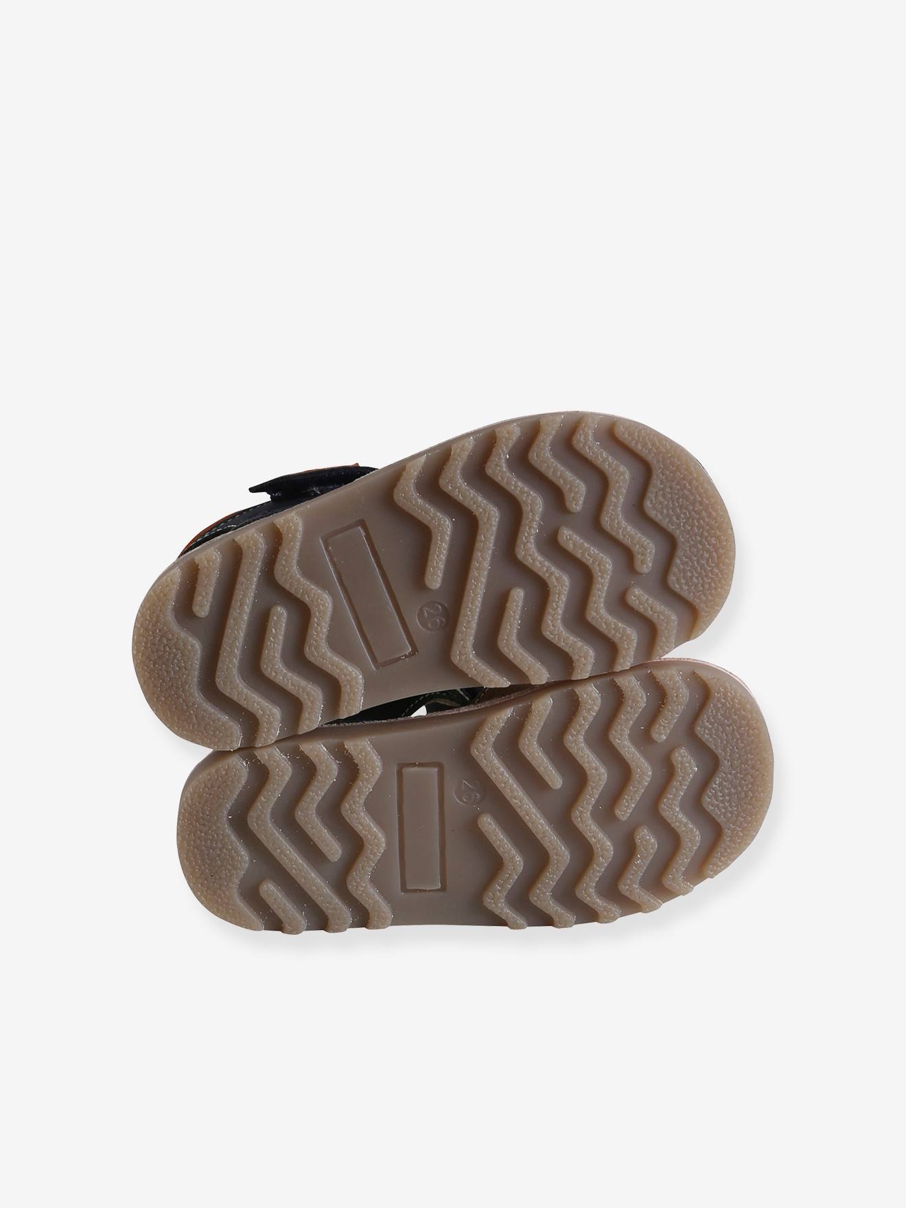 Sandales scratchées cuir enfant collection maternelle beige