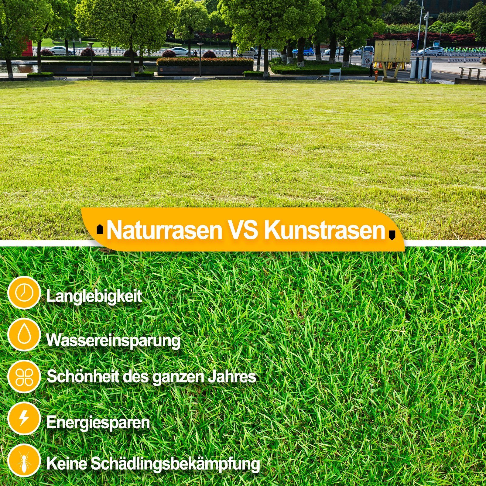 Kunstrasen, PUCHIKA, Natürliche Optik, für Balkon, Terasse, Garten, UV-beständig, 30mm